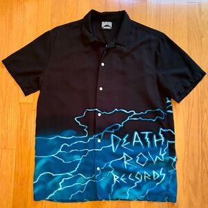 Death Row Records Button Down Shirt Size M Gangsta Rap Streetwear Electric Chair